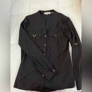 Calvin Klein XS Black Button Up Shirt Blouse
